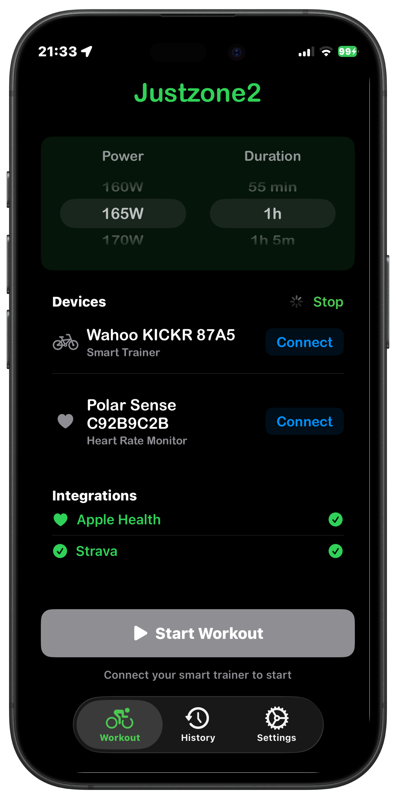 Justzone2 Setup Screen